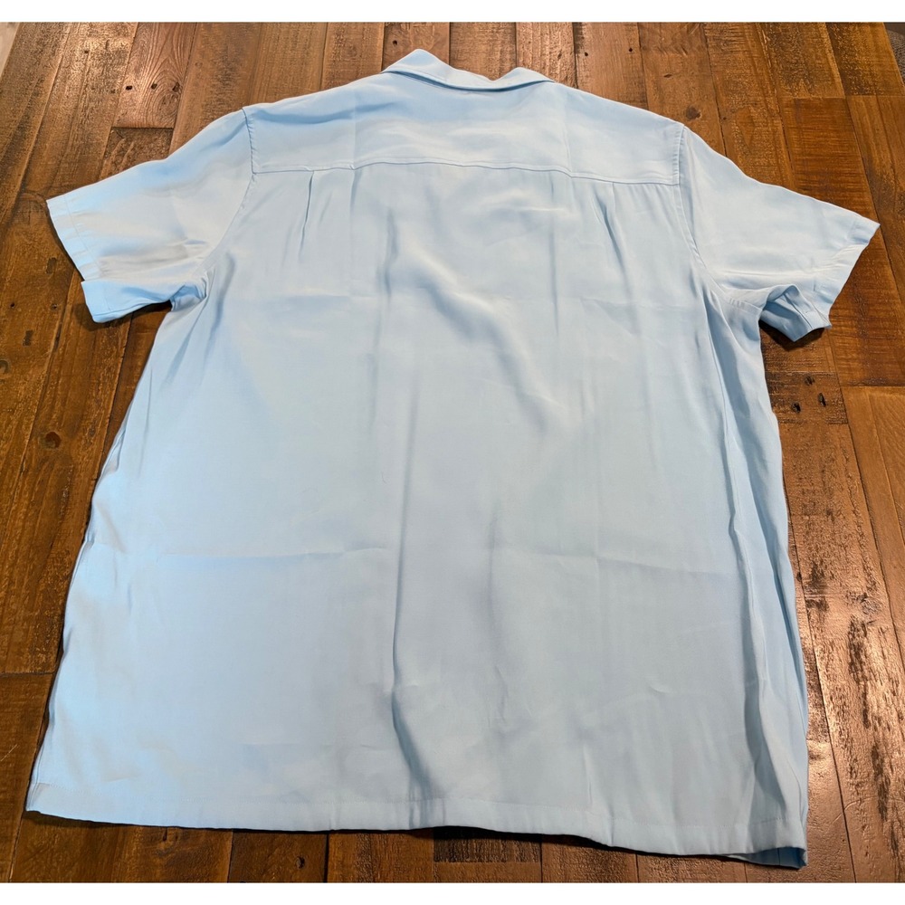 Cuts Clothing Mens XL Light Blue Short Sleeve Camp Collar Button Down Shirt - Picture 4 of 10